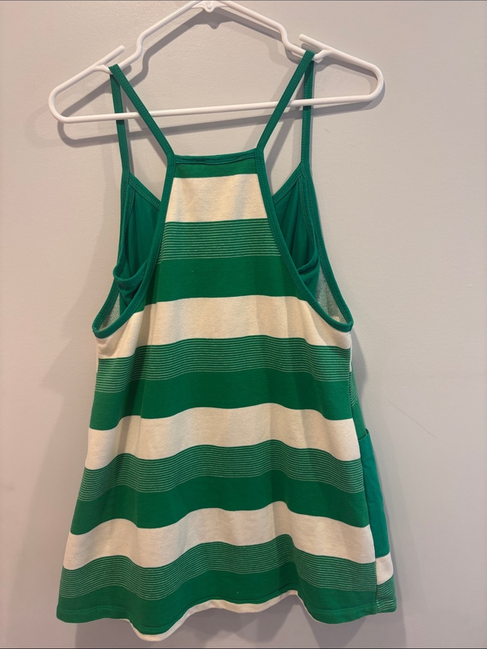 BUCKETLIST Green and White Striped Pocket Romper ptp 17.5 length 30 retail $59 - Picture 7 of 7